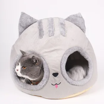 

Cartoon Cat House Semi-Enclosed Model Pet Litter Cat Litter Kennel Deep Sleep Cat Cushion Cat Sofa Pet Supplies Selling