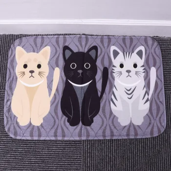 

Creative Cartoon Cat Doormat Non-slip Bathroom Bedroom Mat Entrance Mat Rug Living Room Decor Floor Rugs 40 x 60CM