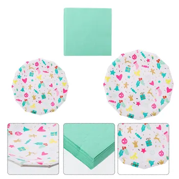

1 Set of Tableware Paper Tableware for Birthday Party Home Xmas
