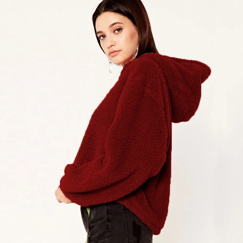 Новая модная зимняя одежда Для женщин теплая толстовка с капюшоном Manteau Femme