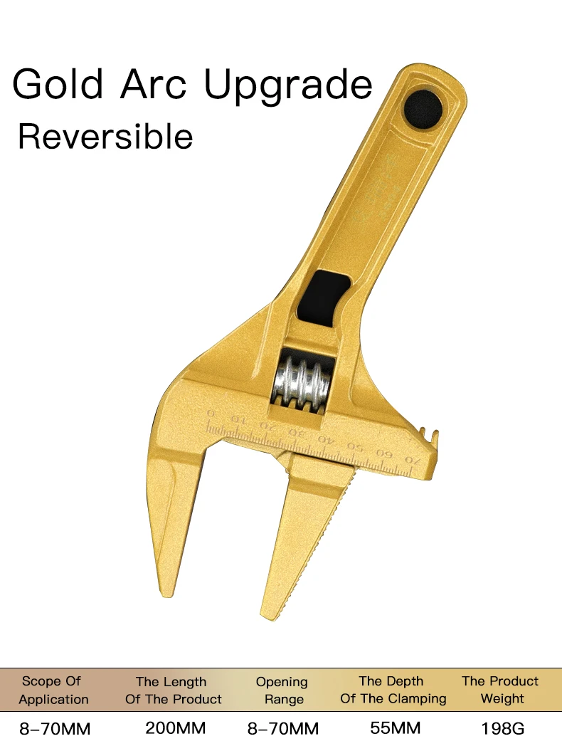 AIRAJ обновленный Золотой гаечный ключ для ванной многофункциональный большой открывающийся регулируемый гаечный ключ для водопроводных труб ручной инструмент для ремонта