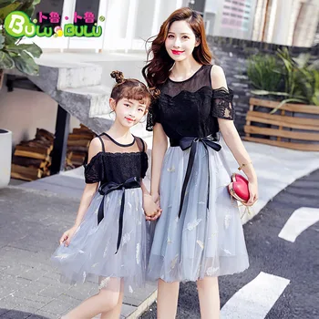 

fashion summer 2020 new style foreign style skirt children's off shoulder dress fashionable parent-child dress