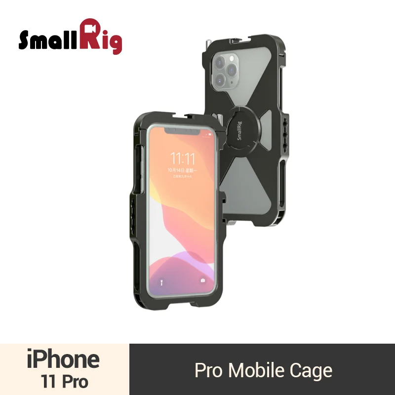 

SmallRig Pocket Mobile Cage For iPhone 11 Pro Form-fitting Protective Cage With Two Cold Shoe Mount - 2471