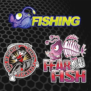 

Go Wild Fishing Carp Car Stickers Funny Herring Fish Reaper Auto Window Tail Motorcycle Vinyl Decals 3M