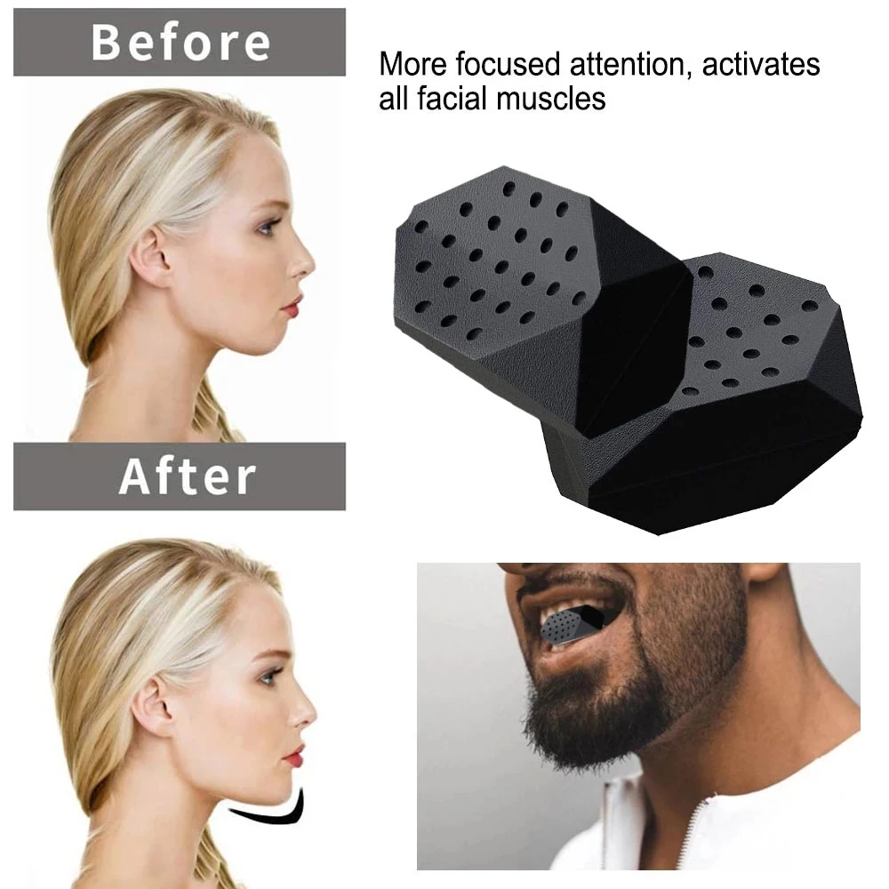 2pc Jawline Exerciser Jaw Silicone Face Masseter Exercise Accessories Facial Mouth Jawline Jaw Chew Ball Bite Breaker Trainin