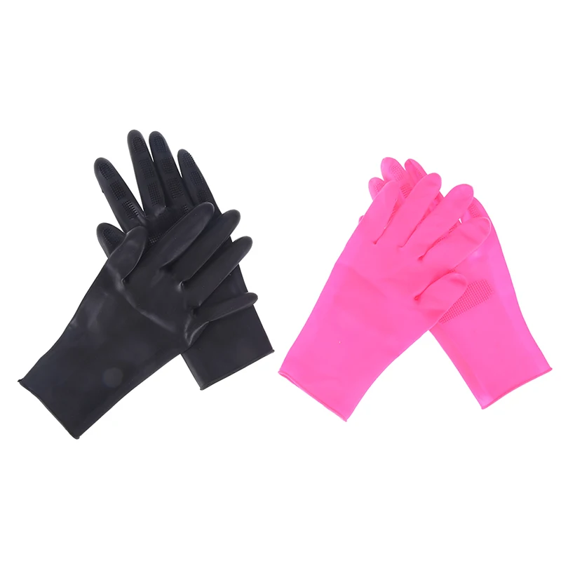 2pcs/lot Wash Hair Antiskid Gloves Protection Salon Black Rose Hairdressing Perm Shampoo Dye Coloring Styling Tool Random Color