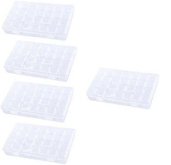 

5Pcs Diamond Painting Storage Containers Art Embroidery Supplies Storage Box 140 Grids Portable Bead Storage Case