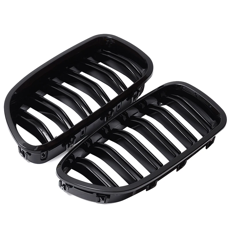 cheap For BMW 2pcs Glossy Black Front Grille Kidney Racing Grill Universal Support F10 F11 M5 528i 5 Series 11 16