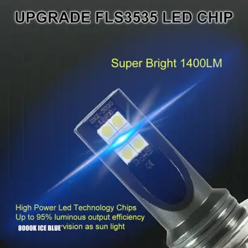 

Parts LED Headlights Car Auto 2Pcs Xenon Blue 8000K 360 Degree Fog Bulb