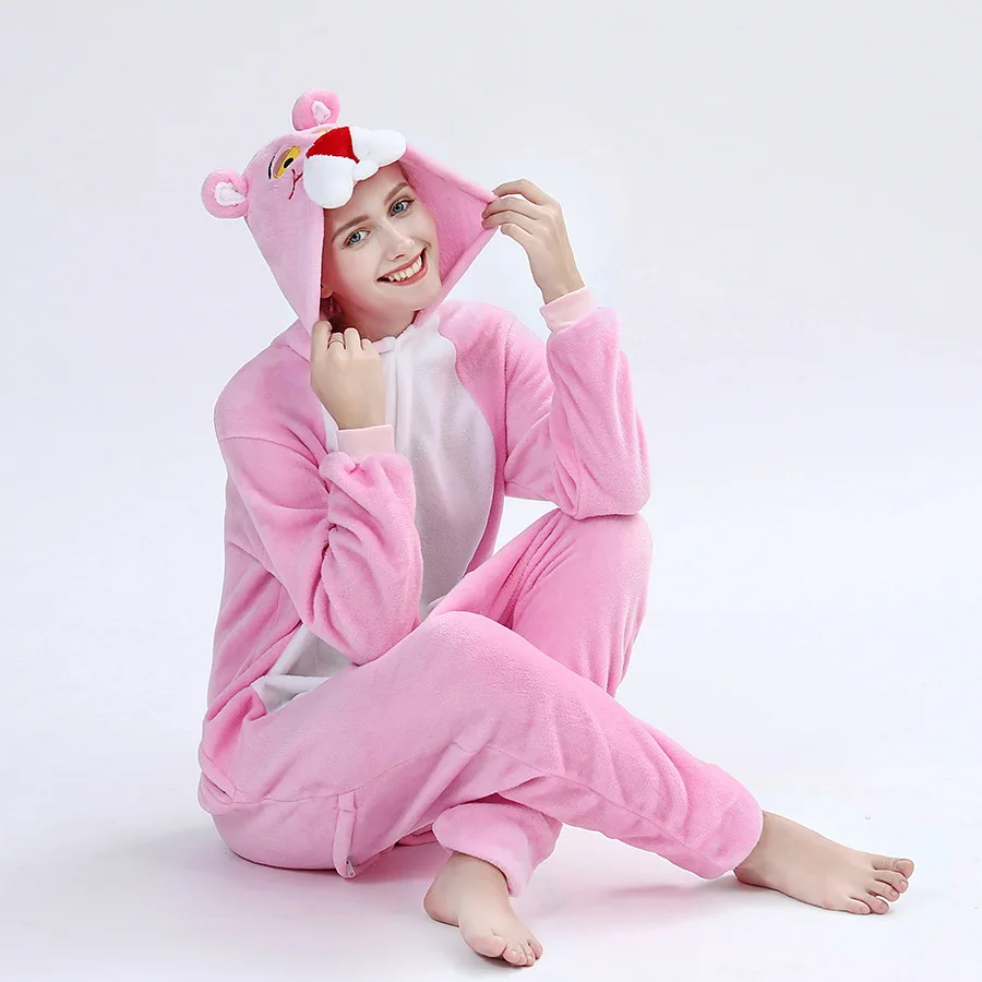 Jкоричневый медведь Кигуруми костюмы-комбинезоны для мужчин wo мужчин животных поросенок onesie мультфильм пижамы Розовая пантера Комбинезоны Косплей