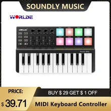 Keyboard MIDI Controller Drum-Pad Hot-Worlde MINI Ultra-Portable USB And 25-Key 7-Styles