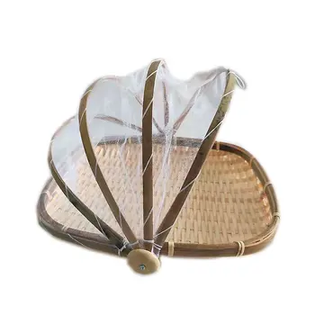 

Anti-mosquito dustpan rectangular rice cover storage storage dust cover Handmade bamboo woven home basket