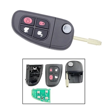 

4 Buttons Flip Folding 315/433mhz 4D60 Chip Remote Control For Jaguar X-Type S-Type XJ XK Type Car Key Fob Replacement