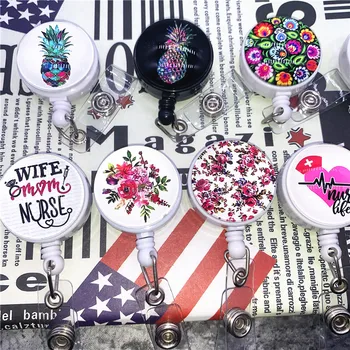 

10pcs/lot Retractable Anti-Lost Clip Buckle Security Card Badge Holder Reels Ski Pass ID Card KeyChain Ring Reels Clip