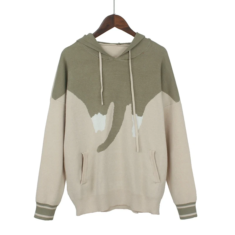 

ONLYSVTER Oversize Autumn Winter Hooded Women Sweater Thick Warm Sweatshirt Loose Casual Chic Female Pullovers Coat With Pock