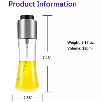 

Oil Spray Bottle Stainless Steel Glass Oil Sprayer Multifunction Kitchen Utensil TN88
