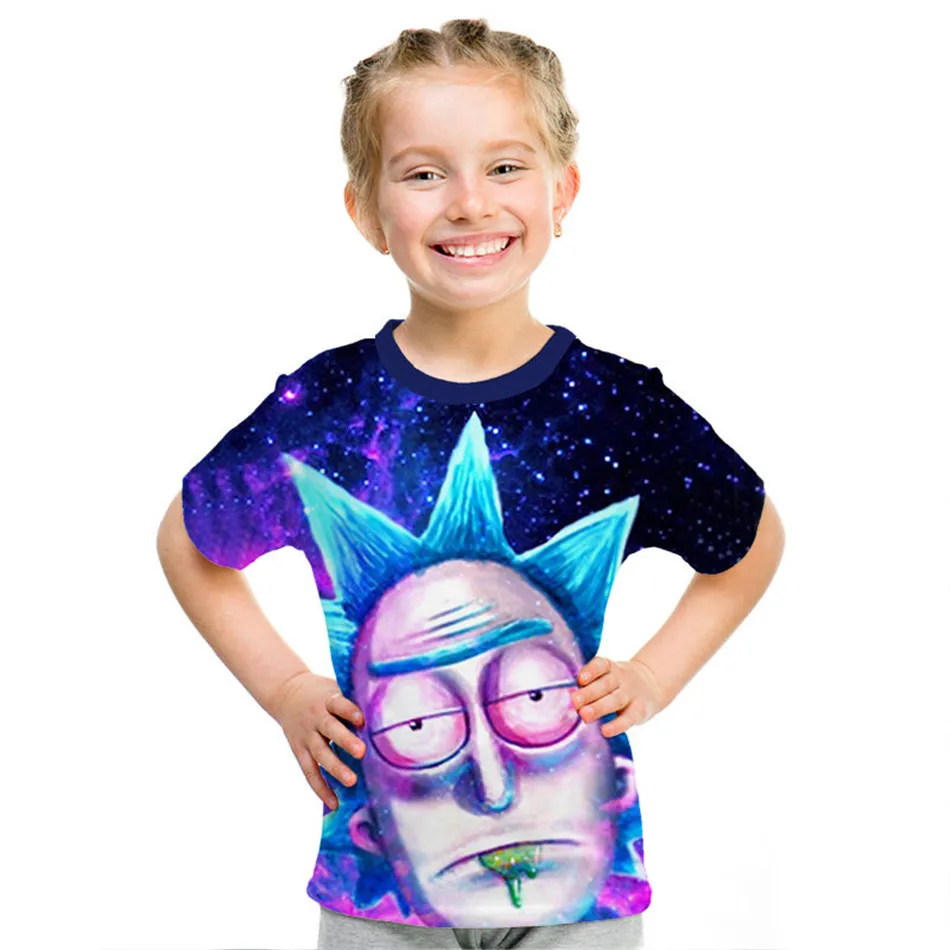 Коллекция года, новая летняя детская футболка с 3D принтом «Rick and Morty By Jm2» футболка с аниме для мальчиков и девочек красивые детские футболки для детей возрастом от 4 до 12 лет
