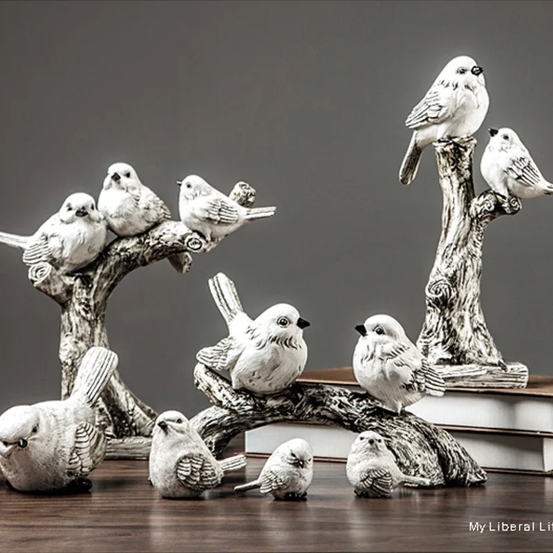 

Resin Simulation Bird Figurines Interior Statues for Decoration Soft Decor Home Decor Bird Decoration Fairy Garden Miniatures