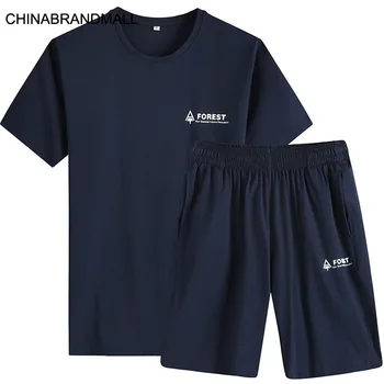 

Plus Fat Plus Large Size Home Cotton Short Sleeve Fat Man Fitness Suit Extra Large Size Sports Suit Male Running Clothing