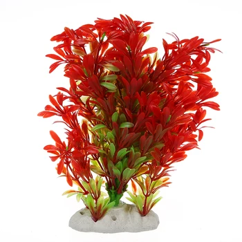 

Artificial Plastic Plant Decoration for Aquarium Fish Tank Red Green Color