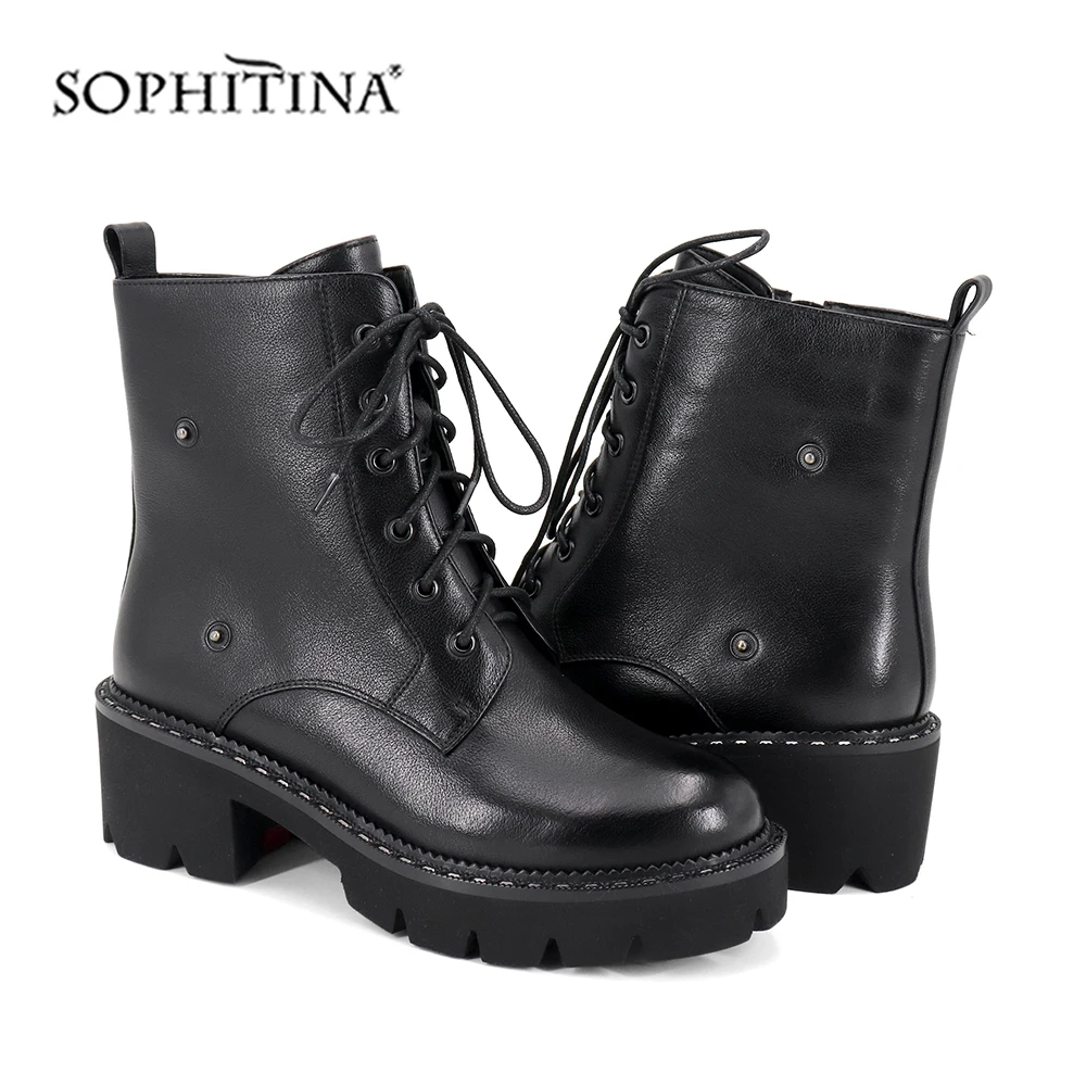 SOPHITINA/Новые металлические декоративные/декорированные сапоги удобная обувь из