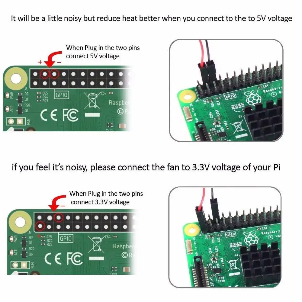 Raspberry Pi вентилятор DC 5 В/3,3 В Бесщеточный вентилятор охлаждения с винтами для Raspberry Pi 3 B+ 3B 2B