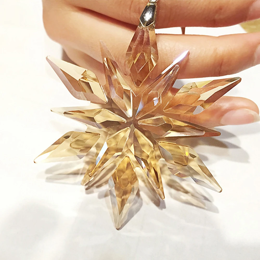 Crystal Snowflake Car Pendant Ornament  – Clear Edition Auto Interior Decoration Accessory
