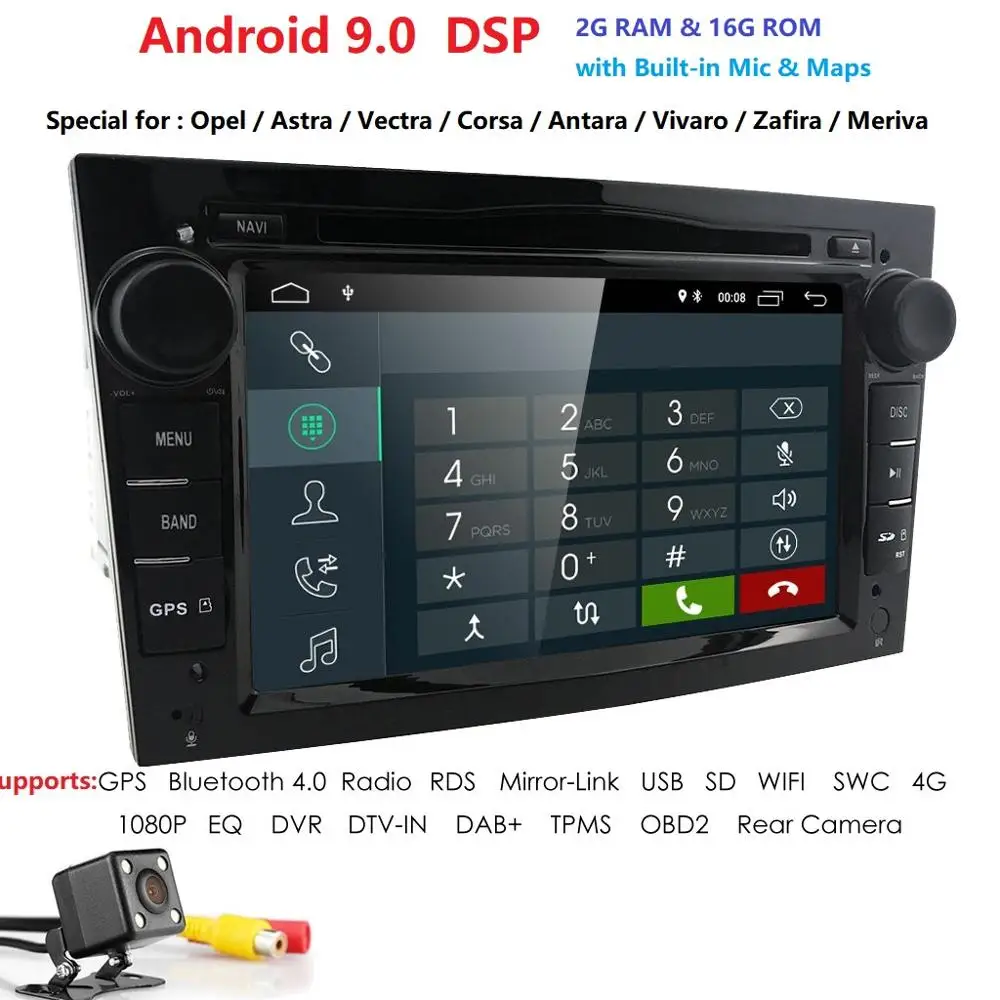 Автомобильный мультимедийный плеер gps Android 9 2 Din DVD Automotivo для OPEL/ASTRA/Zafira/Combo/Corsa/Antara/Vivaro радио FM DSP DVR TPMS