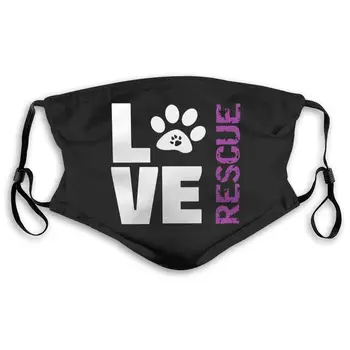 

Live Love Rescue Animal Mouth Cover Mask with PM2.5 Filters 5 Layers of Protection for Unisex Black