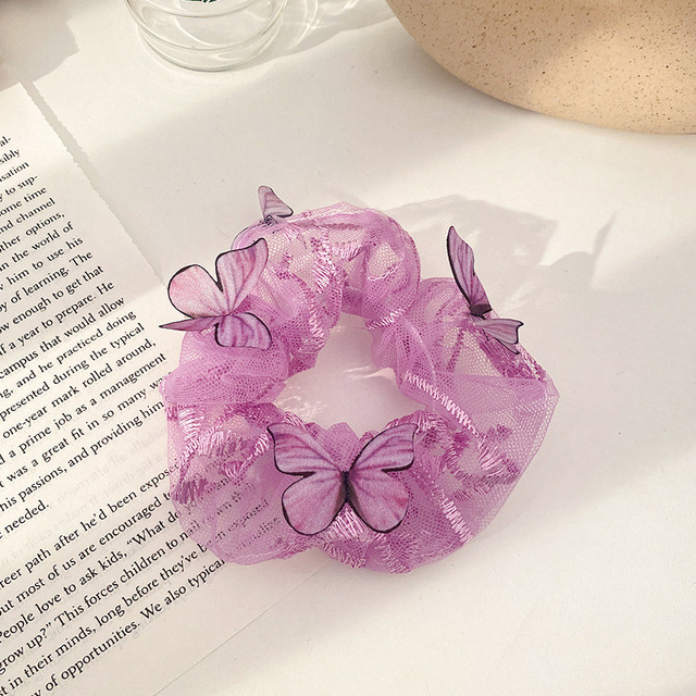 Silk Rainbow Scrunchies For Women Girls Gum Hair Tie 1PCS Hair Rope Rubber Bands Ponytail Hold Hair Accessories