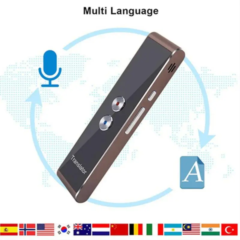 Portable T8 Smart Voice Speech Translator Two-Way Real Time 30 Multi-Language Translation For Learning Travelling Business Meet