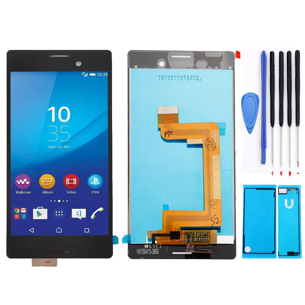 5," для sony Xperia m4 aqua lcd E2303 E2306 E2353 E2333 ЖК-дисплей с сенсорным экраном дигитайзер сборка для sony m4 aqua дисплей - Цвет: Black with tool glue