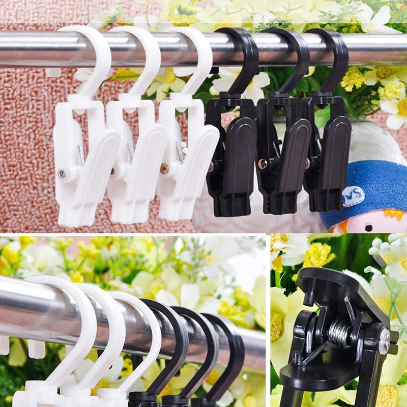 Laundry Hooks Clip,Super Strong Plastic Swivel Hanging Curtain Clips Clothes Pins,4.3 Inches Beach Towel Clips for Beach/Lounge