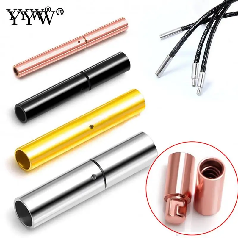 

10PCs/Lot Stainless Steel Bayonet Clasp 1mm 1.5mm 2mm 2.5mm 3mm Hole PushLock Buckle Leather Cord Clasps Bracelet Jewelry Making