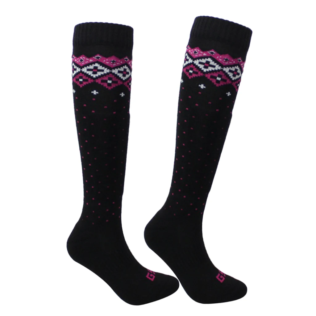 Adult Child Wool Blend Holding Winter Warm Ski Snow Stretchy Long Socks Winter Ski Socks