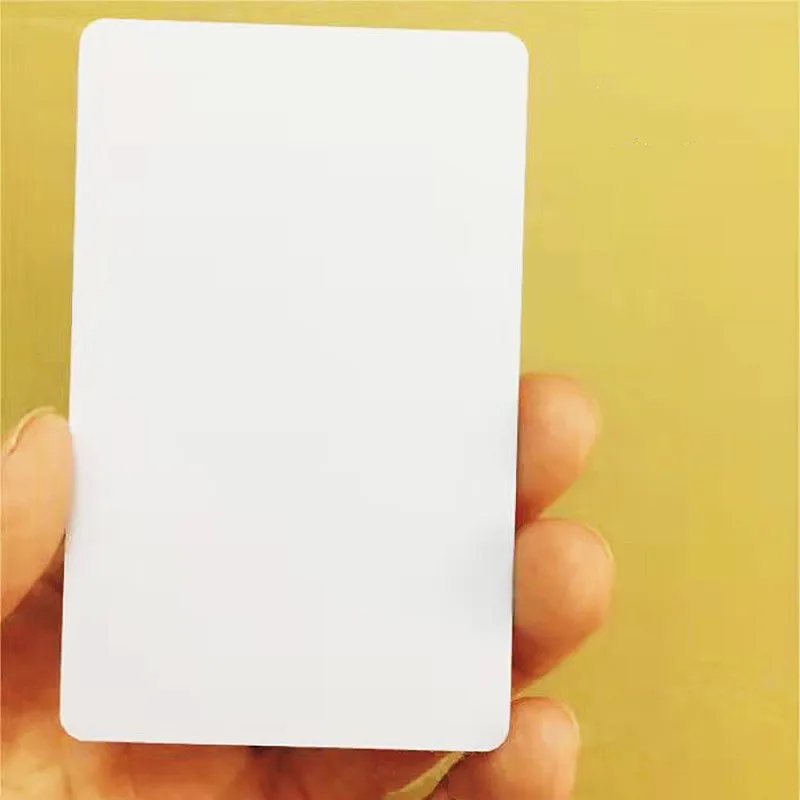 Pvc 0.76mm Thick White Blank Business Card Printing Waterproof handwriting Double sided Message postcard 100 pcs/lot
