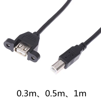 

High Quality 0.3M/0.5M/1M USB B Male to USB2.0 A Female Printer Extension Cord Panel Mount Extend Cable