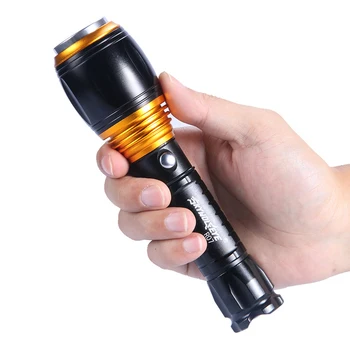 

Rechargeable Portable Super Bright LED Flashlight Aluminum Alloy Head Torch