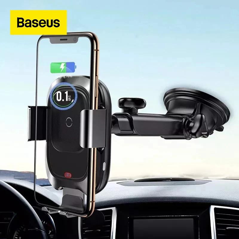 Baseus 10W Wireless Charger Auto Car Phone Holder For iPhone 12 11 Pro Xs Max XR Satnd 4-6.5 inch Smartphone | Мобильные телефоны и