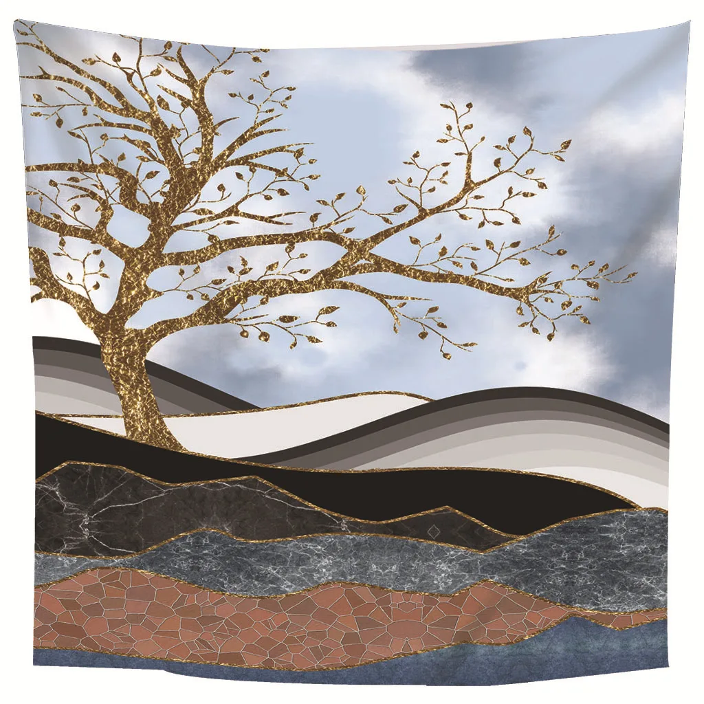 

Abstract Modern Landscape Canvas Painting Tapestry Wall Hanging Chinese Style Abstract Art Painting Tapestry Decoration