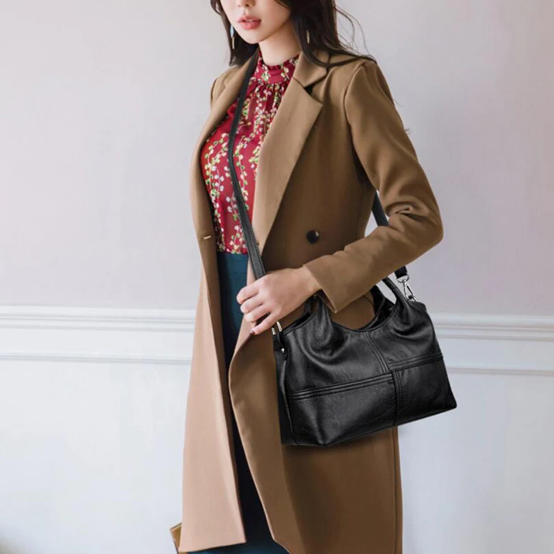 Сумка на плечо женская из мягкой кожи повседневный саквояж сумочка кросс боди 2020|