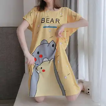 

Plus Size Girl Sleepwear Nightgown Sweet Cartoon Women Cosplay Home Shirt Cute Anime Nighty Dress Sexy Lingerie Gowns 3XL