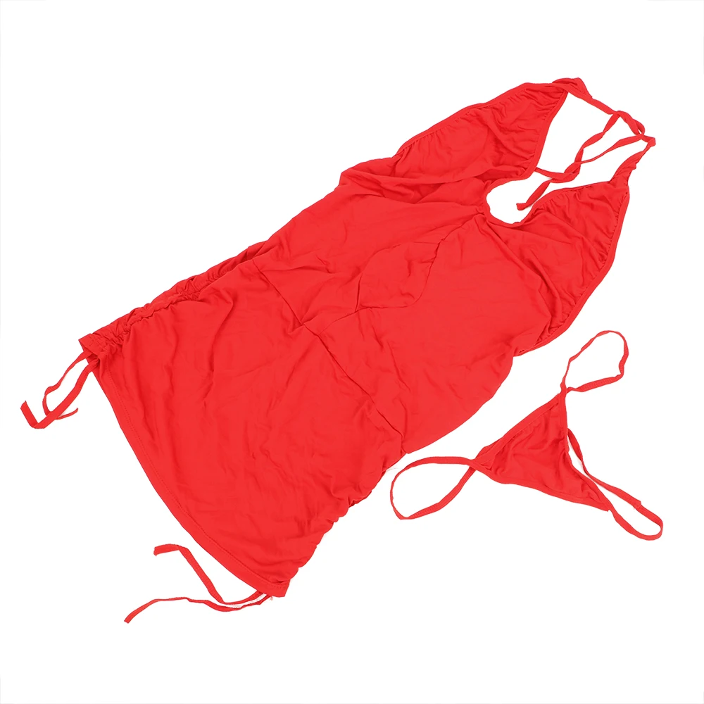 Red OLO женское соблазнительное платье эротическое нижнее белье Babydoll порно костюмы с открытой спиной сексуальное женское нижнее белье - Color: Red