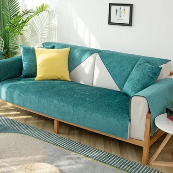 

Four Seasons Universal Sofa Cover Non-slip Sofa Towel Protector Case Modern Solid Color Couch Cover Chenille Fabric Slipcover