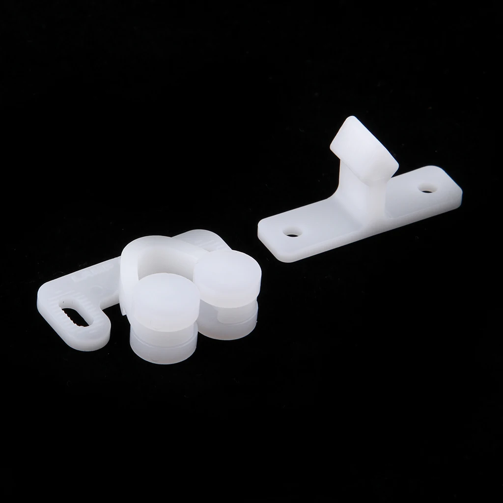 Marine Boat Ball Catch Door Cupboard Spring Roller Latch White ABS Plastic