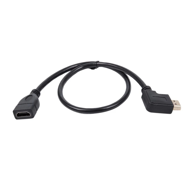Hdmi мама-папа левый угол Удлинительный кабель ТВ ведущий 2,0 высокоскоростной Ethernet 3D Full Hd 1080 P-Поддержка всех Hdmi устройств 50 см
