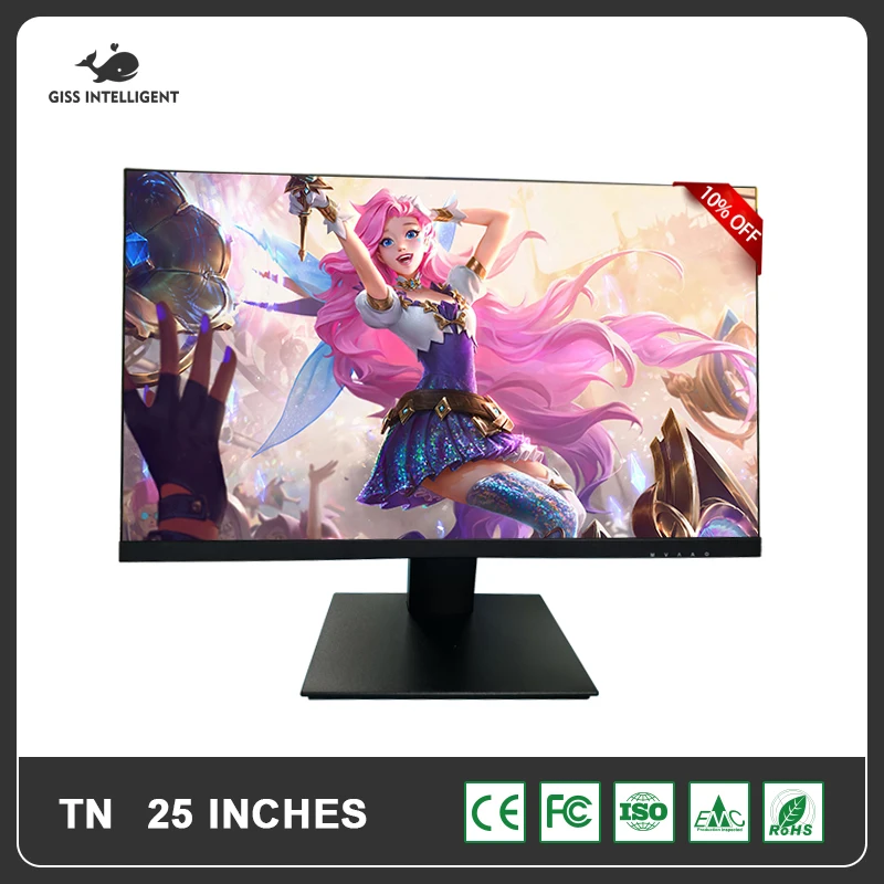 US $178.80 GISS 24 Inch PC Monitor 144Hz Ips Lcd Display HD Desktop Gaming Gamer TN Computer Screen Flat Panel HDMIDP