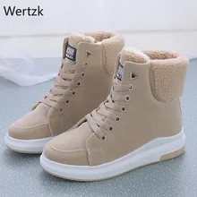 Женские ботинки; зимние ботинки; Новые Теплые женские ботинки из вельвета и хлопка; водонепроницаемые ботинки; обувь на шнуровке; большие размеры; B092