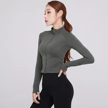 Женская верхняя одежда для фитнеса на молнии, плотная спортивная куртка, куртка для йоги, спортивное пальто для бега, дышащая спортивная куртка, спортивная одежда