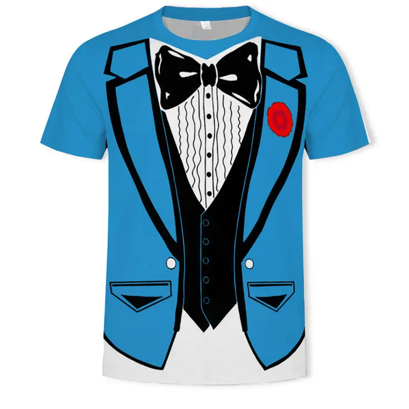 2019 Hot Cheap Men T-shirt Tuxedo T Shirts 3D Print Funny Top Tees Short Sleeve Camisetas Summer Tshirt Plus Size S-6XL